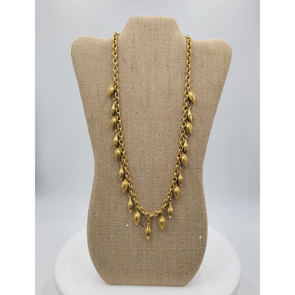 Gold Tone Chunky Pendant Choker Chain Necklace 12" Womens Fashion Jewelry